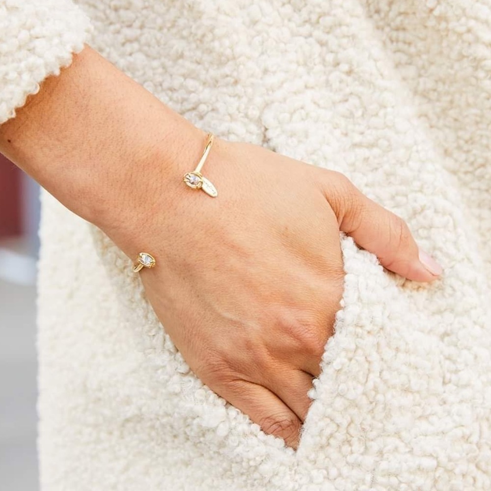 Serefina Rose Cut Cz Cuff Bracelet